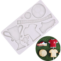 Cake Mold Soccer Football Themed Large 8 Inches Wide Silicone Mold Sugarcraft Chocolate Fondant Tool Clay Sugarcraft Mould