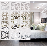 12 PCS Hanging Room Divider Decorative Thick Wall Screen Panels Floral Carving Pattern Hollow Out Design for Bedroom Living Dini