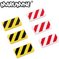 Marumine – Kit de Construction de briques MOC 3069, 1x2, avec rainure et rayures de Danger, Kit d'assemblage de blocs de Construction, bpb0436