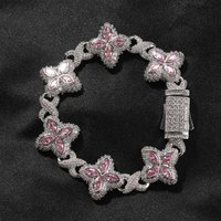 Colorful Flower Zircon Bracelet Multi-Color Crystal Bracelet Floral Inifinity Chain Statement Jewelry For Women Party Gifts