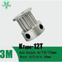 HTD3M 12teeth Timing Pulley 3M Belt Width 6/10/15mm Bore 4/5/6/6.35mm 3M 12T Synchronous Wheel 12 Teeth Pitch 3mm Belt Pulley