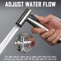 Stainless Steel Bathroom Seat Toilet Spray Gun Portable Bathroom Outdoor Cleaning Booster Multi-scenario Usage Flushing Device
