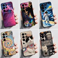 Casing For BlackView Wave 10 Case Aesthetic Cute Cat Cartoon Fashion Black Soft TPU Silicone Shockproof Back Cover Bumper