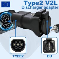 Type2 V2L Discharger 16A EU Socket Power off Button for BYD MG Geely Jaecoo Omoda LEAPMOTOR GWM ZEEKR XPENG EV Discharge Adaptor