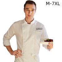 Catering Chef Workwear Men Custom LOGO Restaurant Hotel Hot Pot Restaurant Chef Uniform Plus Size Clothing Print Pattern 6XL 7XL