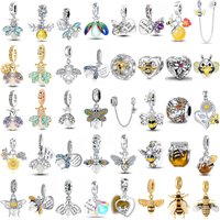2026 New 925 Silver Cute Animal Charm Zircon Firefly Bee honeycomb Bead For Original Bracelet Jewelry Women Accessories Gift