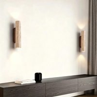 Quality Led Wall Lamp Travertine Natural Stone Sconce Light With E27 Bulb For Bedroom Living Room