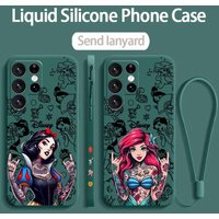 Princess Tattoo For Samsung S26 S25 Edge S24 S23 S22 S21 S20 FE Ultra Plus Lite Liquid Left Rope Phone Case
