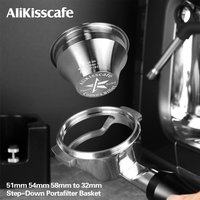 Alikisscafe Variable Diameter Portafilter Basket Step Down Convex Billet 51mm 54mm 58mm Coffee Espresso Accessories Barista Tool