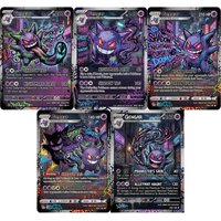5Pcs Pokemon PTCG Cards Gengar Street Graffiti Style Anime Game Collection Holographic Rare Cards Art Pokemon Flash Cards Gift
