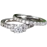 New 2-piece Set of Rings with European and American Style, Personalized Luxury, High-end Design, Temperament, and Trendy Jewelry