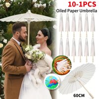 Oiled Paper Umbrella 60cm Handmade Paper Umbrella Photography Props DIY Painting Umbrella for Party Beach Decor