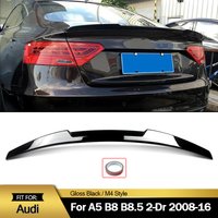 Glänzend schwarzer Duckbill M4 V-Style Heckspoilerlippe für Audi A5 B8 B8.5 Basis Coupé 2-Türer 2008-2016 ABS-Kunststoff