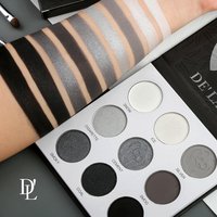 DE'LANCI Eyeshadow Palette 9 Colors Grey Black Matte Shimmer Pearly Eye Shadow Goth Punk Smoky Fine Flash Lasting Eye Makeup