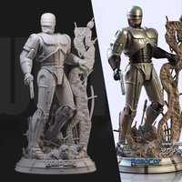 1/24 Scale 75mm Resin Body Assembled Model Kit Mechanical Police and Scene Miniature Toy Sculpture Unassembled and Unpainted