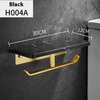 Bathroom marble tissue holder, toilet paper holder, mobile phone storage rack, non perforated toilet, gold roll paper holder