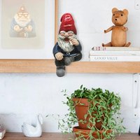 Funny Garden Gnome Statue, Smoking Wizard Gnome, Cool Old Man with White Beard, Naughty Garden Sculpture Decoration for Room