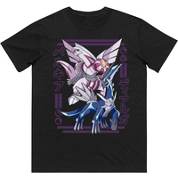 Pokémon Palkia Dialga Printed Pure Cotton T-shirt for Men and Women Spring/Summer New Collection Fashion Short Sleeved Shirt