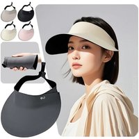 New Women Summer Sun Hat Large Brim Empty Top Ponytail Cap Outdoor Travel Hiking Sunscreen Visors UV Protection Fisherman Hats