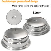51mm Espresso Machine Filter Basket 304 Stainless Steel Double Layer Pressurized Single/Double Cup For Delonghi Coffee Machine