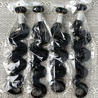 100% Real Human Hair Body Wave Bundles 1 3 4 Bundle Natural Black Color Brazilian Virgin Raw Weave Bundles 28 30 32 Inch Double Weft Hair Extensions For Women