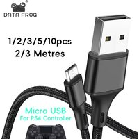 DATA FROG 1/2/3/5/10PCS 2M 3M Charging Data Cable For PS4 Controller USB Charger Cable For PS4 Gampad Joystick Game Accessories