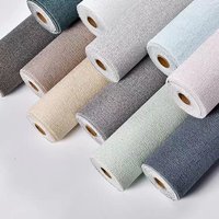 10m Self Adhesive Wallpaper Waterproof Linen Wall Sticker Bedroom Wallpaper Background Wall Renovation Wall Stickers Home Decor