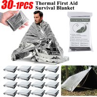 130x210cm Survival Blanket Keeps You Warm Foil Mylar Thermal Blanket Emergency Supplies Silver Foil Blanket for Outdoors Camping