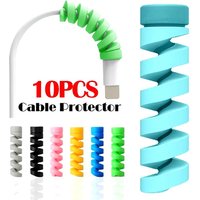 10PCS Silicone Spiral Winder Data Cable Cable Protector USB Charger Wire Savers Cover For Phone Mouse Earphone Cord Protection