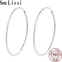 Senlissi-boucles d'oreilles créoles en platine pour femmes, bijoux en argent Sterling 925, bagues d'oreilles à la mode féminine C Wojги Kotyьцаv pour cadeau L007