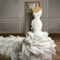 Luxury African Wedding Dresses for Bride 2026 Mermaid Ruffles Long Train Dubai Woman Bridal Gowns Plus Size Vestido De Novia
