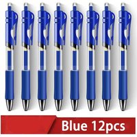 12pcs Classic Black/Blue/Red Gel Pens,0.5mm Metal Tip Retractable Ballpoint Gel Pen,Comfortable Grips,Smooth Writing for School