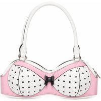 Polka Dot Bra Y2k Bags for Women Unique Novelty Cute Pink Bikini Handbag with Bow Harajuku Streetwear Funny Party Shoulder Bag