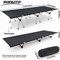 Sonuto 193x66cm 600D Oxford Camping Cot Portable Tent Folding Bed, 2.8 kg Lightweight, Easy Setup for Outdoor Hiking Travel