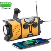 Emergency Hand Crank Solar Radio with LED Flashlight, AM/FM/NOAA Portable Weather Radio with 2000mAh Mobile Power Phone Charger