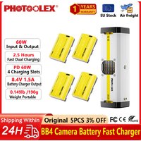 PHOTOOLEX BB4/BB2 Camera Battery Charger Fast Charging Portable Storage Case For NP-FZ100/LP-E6P/EN-EL15C/NP-W235 Battery Box