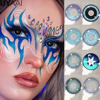 UYAAI Cosplay Colored Pupils Hallowen Contact Lenses Beauty Blue Lens Women Makeup Cosplay Color contact Halloween Costume Lens