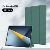 For Poco Pad M1 Case 12.1 inch Trifold PU Leaher Soft TPU Back Stand Tablet Shell For Funda xiaomi poco pad m1 case coque 2025