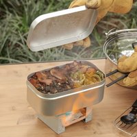 Foldable Bento Box Handle, Lunch Container for Adults, Aluminium Camping Cookware, Lunch Box for Picnics, Camping, Hiking
