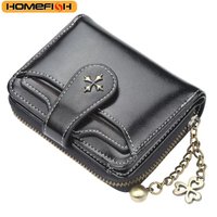HOMEFISH 2023 New Women Wallets Fashion Short PU Leather Top Quality Card Holder Female Zipper Purse