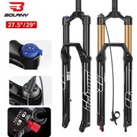 BOLANY 27.5 29er Air Fork Bicycle Suspension 9x100mm MTB Bicycle Front Shock 34mm Inter Tube Fork Adjustable Damping Rebound