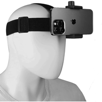 Head Strap Mount Cell Phone With Mobile Phone Clip Holder for Gopro iphone Xiaomi Huawei Samsung for POV and Vlog