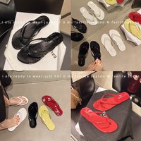 Summer Women Slippers Leather Square Toe Women Flats Flip Flops Designer Ladies Slides Sandals Women Shoes Luxury Sandals