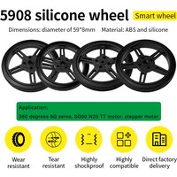 4 PCS 5908 Silicone Tire Wheel Compatible Robot Smart Car N20 TT Motor With 360-degree SG90 MG996R Servo For Arduino Project