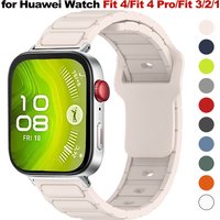 Sport Silicone Strap for Huawei Watch Fit 4/4 Pro/Fit 3 Bracelet Loop Wristband for Huawei Watch Fit 4/Fit 3 Watchband for Gift