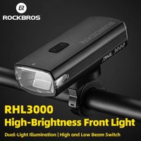 ROCKBROS 3000LM Bike Light 10000mAh Power Bank Type-C Charging Front Lamp Bicycle Headlight MTB Road Cycling Flash Highlight image 4
