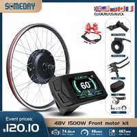 AliExpress NONE 48V 1500W Electric Bike Conversion Kit 20-29Inch 700C Front Hub Motor Dropout 100mm with LCD T24 display for Ebike Hub Motor Kit