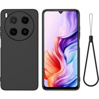 funda For ZTE Blade V70 Max Case ELVEV Premium Soft Liquid Silicone Inside Flocking Shockproof Phone Cover with Lanyard