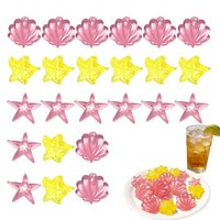 Reusable Ice Cubes 24pcs Sea Theme Non Melting Cocktail Cooling Stones Fast Chilling Drink Whiskey Rocks for Home Bar Party BBQ