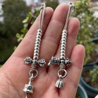 Tibetan Silver Bell Vajra Counter Side Hanging Tassel Gourd Set for 108 Beads Star Moon Bracelet Pendant Wenwan Antique Unisex